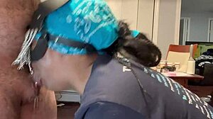 She pukes soda and ice cream, drinks it while rimming in extreme facefuck.