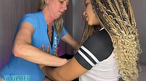 Wow, stepmom teaches stepdaughter to ride hard in Brazilian creampie!