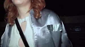 Ginger Babe Squirts on Cock Publicly