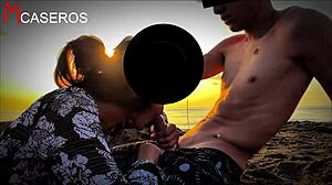 beautiful stranger gives me a blowjob on the public beach