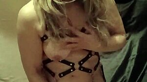 Outdoor exhibitionist session with bondage