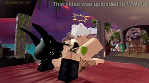 Roblox bunny goth girl gets hard doggystyle fucking bent over in anime hentai