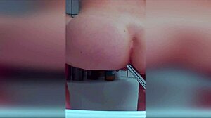 Anal slut cleans dirty ass with enema before hard ass fuck