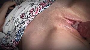 Big Dick Surprises Stepmom with Close-Up Shaved Pussy Cumshot