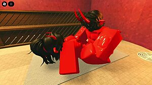 Demon Girl SEDUCES with HOT OILED Body in SAUNA on Roblox