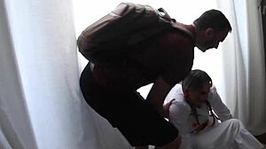 mysterious doll at halloween homemade sex with big cock blowjob.