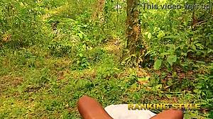 exploring forest with bbw in natural setting