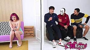 Young Mei takes on 3 rookie dudes! She's teaching them a lesson!