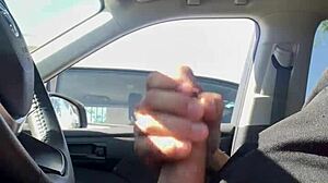 Amateurs Engage In Risky Flashing Outdoors In Public Car