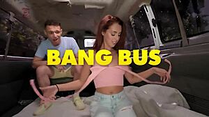 Candy Lane rides hard in the Bang Bus for a messy facial.