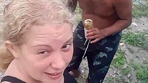 Couple Alexander in video call with big black cock blowjob and sex, blonde with big tits and ass gets monster cock.