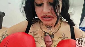 deedee love's sport ends with blowjob on monster cock.