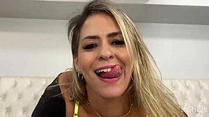 Hot Blonde Teen 18+ Enjoys Gangbang With Double Penetration And Cumshot In Lingerie