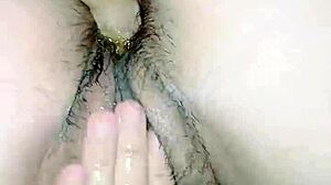 getting fucked doggystyle with ass up, loving the creampie squirt 😍