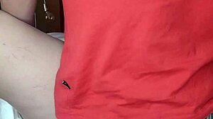 Cute hairless babe exposes nipples before close-up pussy fucking