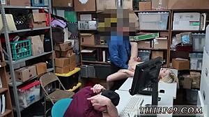 blonde teen in mini skirt gets hardcore on stairs