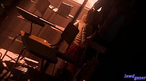 asuka kazama in wild threesome with deepthroat and cum