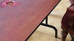 Femdom Stomps Cum Out of Slave's Cock with Barefoot Feet