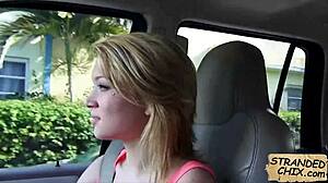 Hey, this blonde teen Dakota Skye fucks for a ride outdoors!