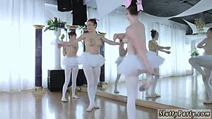 Amateur Blowjob Swallow First Time Ballerinas At Party!