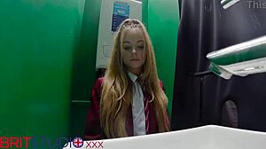 Oh wow, that gloryhole teen 18+ student is sucking cock eagerly in uniform!