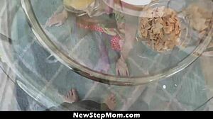 hot stepmother kyaa chimera discovers stepson's stiff boner and cum in underwear