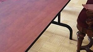 Femdom Stomps Cum Out of Slave's Cock with Barefoot Feet