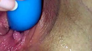 she starts masturbating with a vibrator in pov, building up to a cumshot