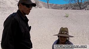 paisley parker's first time with a fake cop brazilian, giving a blowjob in uniform