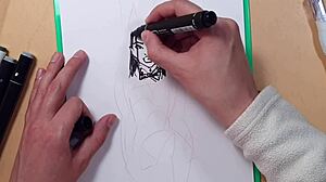 i drawed a hot sexy girl in latex with quick sketch markers