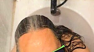 my hot wife's bath blowjob and handjob with fiery nails