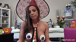 Abigail Mac's Spooky Halloween Masturbation with Big Tits