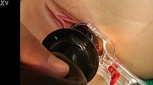 hey, wanna see this sexy blonde babe squirt with a speculum?