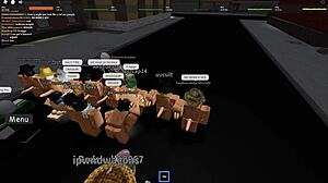 Intense virtual sex session in roblox with furry characters