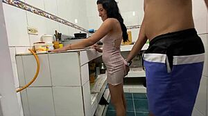 thin maid gets cock in pussy and loves it