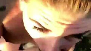 perfect blowjob with handjob and deepthroat outdoor fucking