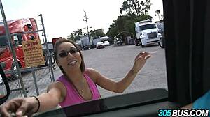 Nerdy Latina brunette turns into slut for cash. Car fuck with humiliation!