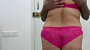 Ebony Girl In Bikini With Big Tits And Ass Gives Husband A Handjob