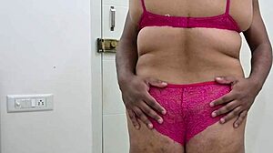 Ebony Girl In Bikini With Big Tits And Ass Gives Husband A Handjob