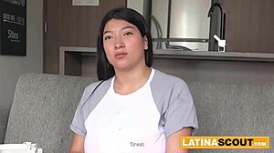 Latina BBW Slut Endures Rough Deep Throat Blowjob in Casting Interview