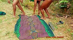 Ebony MILF Teen in Femdom Doggystyle Fucking with Fingering and Wet Pussy on Roadside