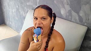 found giant chocolate cock at ice cream shop