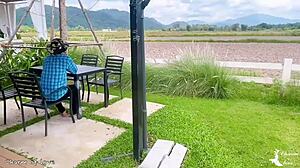 The gardener and the beautiful lady