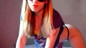 latina teen inserts marbles into tight wet pussy on bed