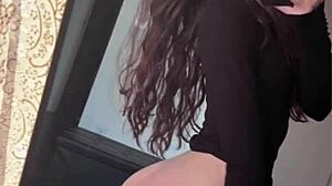 Petite Slut's Horny Yoga Session With Mirror Fingering