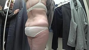 Plump MILF's Juicy Ass and Big Tits Caught on Hidden Cam in Dressing Room.