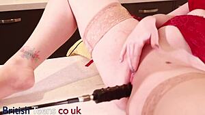 British teen uses fucking machine for intense orgasm