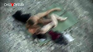 beach voyeur watches brunette riding cock doggystyle