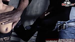 want to join this skinny brunette slut's anal threesome? double penetration with milf