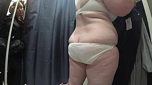 Plump MILF's Juicy Ass and Big Tits Caught on Hidden Cam in Dressing Room.